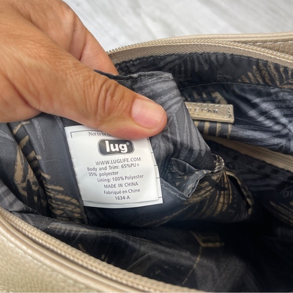 Lug Cable Car Classic Vegan Leather Shoulder Crossbody Messenger RIFD Bag Cream - Picture 11 of 16